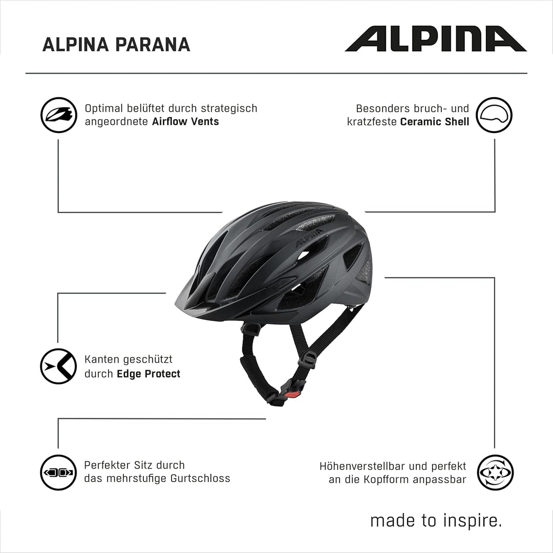 ALPINA PARANA - Leichter, Individuell Anpassbarer Touren Fahrradhelm Mit Fliegennetz Für Erwachsene,