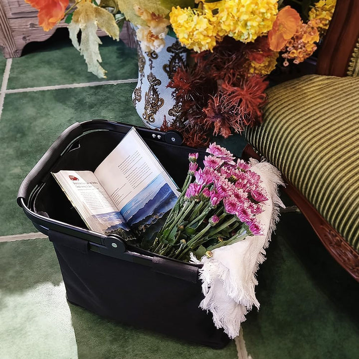 Diurwur® 30L Einkaufskorb Familie Einkaufstasche Faltbar Tragekorb Gross Picknickkorb Klappkorb Prak