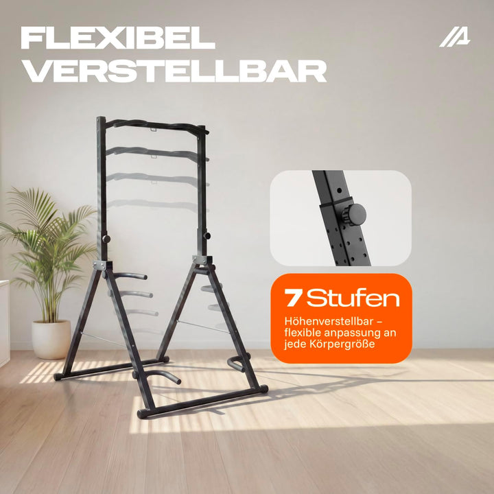 Parex Klappbarer Power Tower – 4-in-1 Klimmzugstange freistehend & Dip Station, Höhenverstellbare Kr