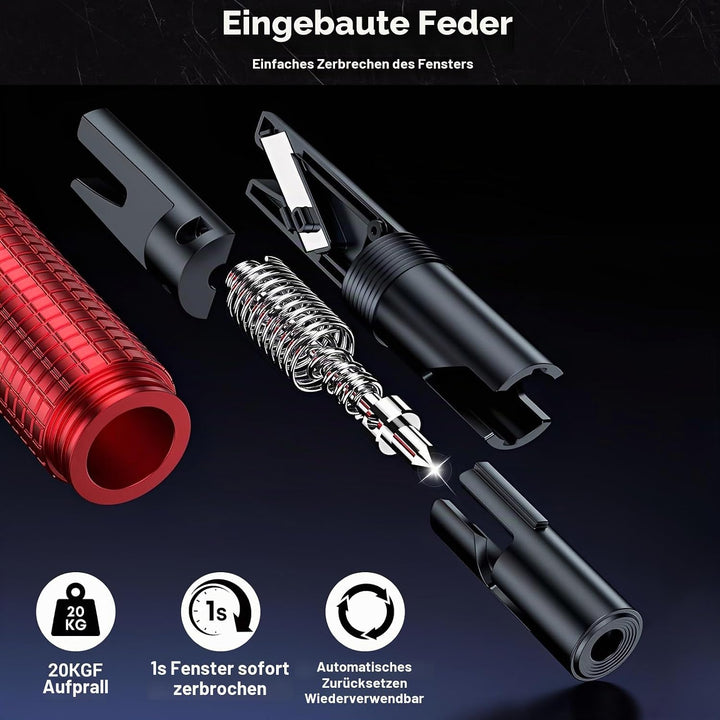 Gurtschneider Notfallhammer Mini, 3 Stück 2 In 1 Rettungswerkzeug，lebensrettender Fensterbrecher, Sa