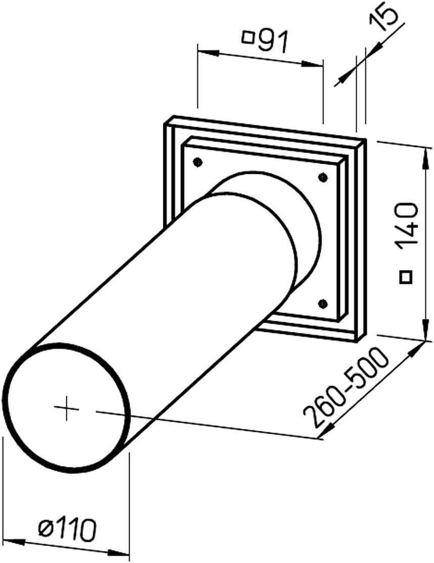 Helios Wandeinbausatz 717 WES 90/100 für Unterputz-Einbau, für Rohrlüfter und Wohnhauslüfter, Kleinr