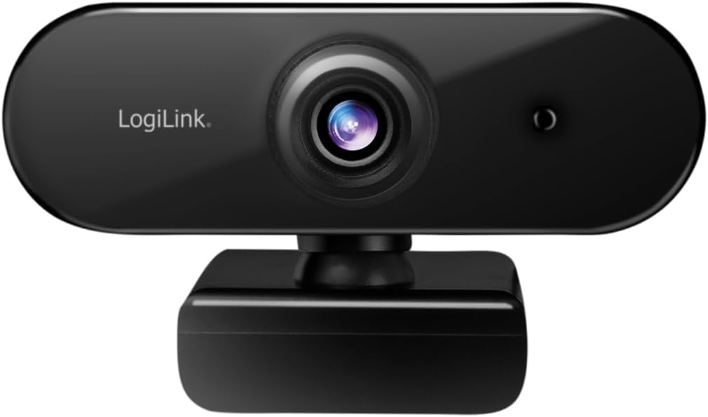 LogiLink UA0371 - Pro Full-HD-USB-Webcam mit Mikrofon für gestochen scharfe Videogespräche über Skyp