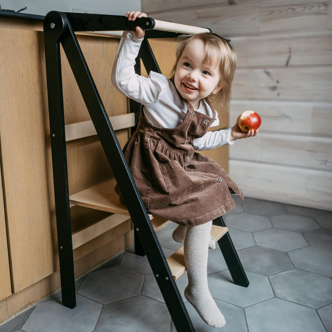 Leg&Go Montessori klappbarer Lernturm mit höhenverstellbarer Plattform - komplett montiert und sofor