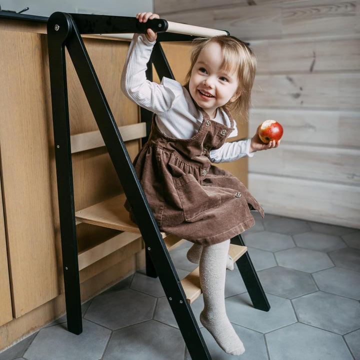 Leg&Go Montessori klappbarer Lernturm mit höhenverstellbarer Plattform - komplett montiert und sofor
