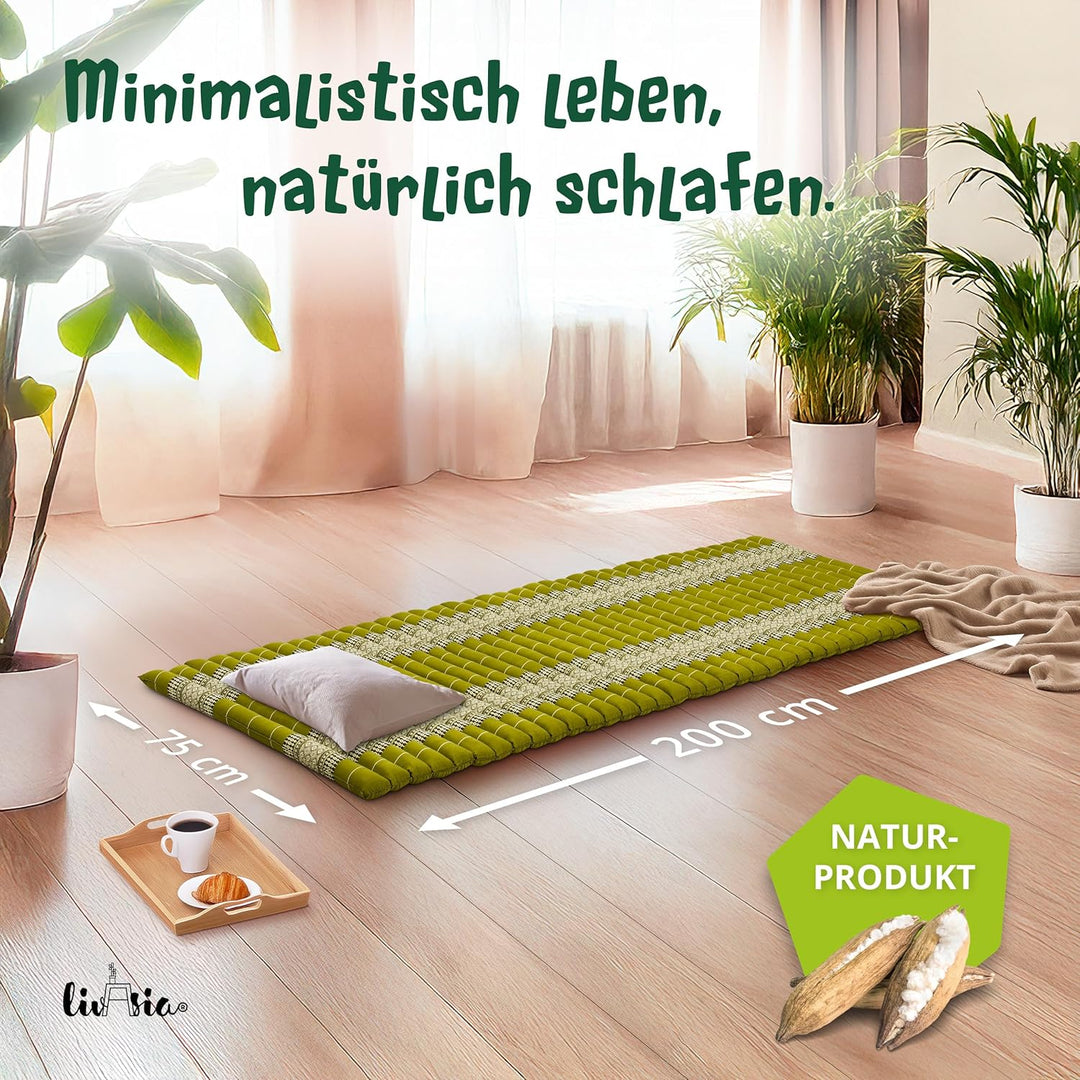 livasia Rollmatte Rollmatratze L-200x110x4,5cm, Gästebett Gästematratze 1 Person, Reisebett Kofferra