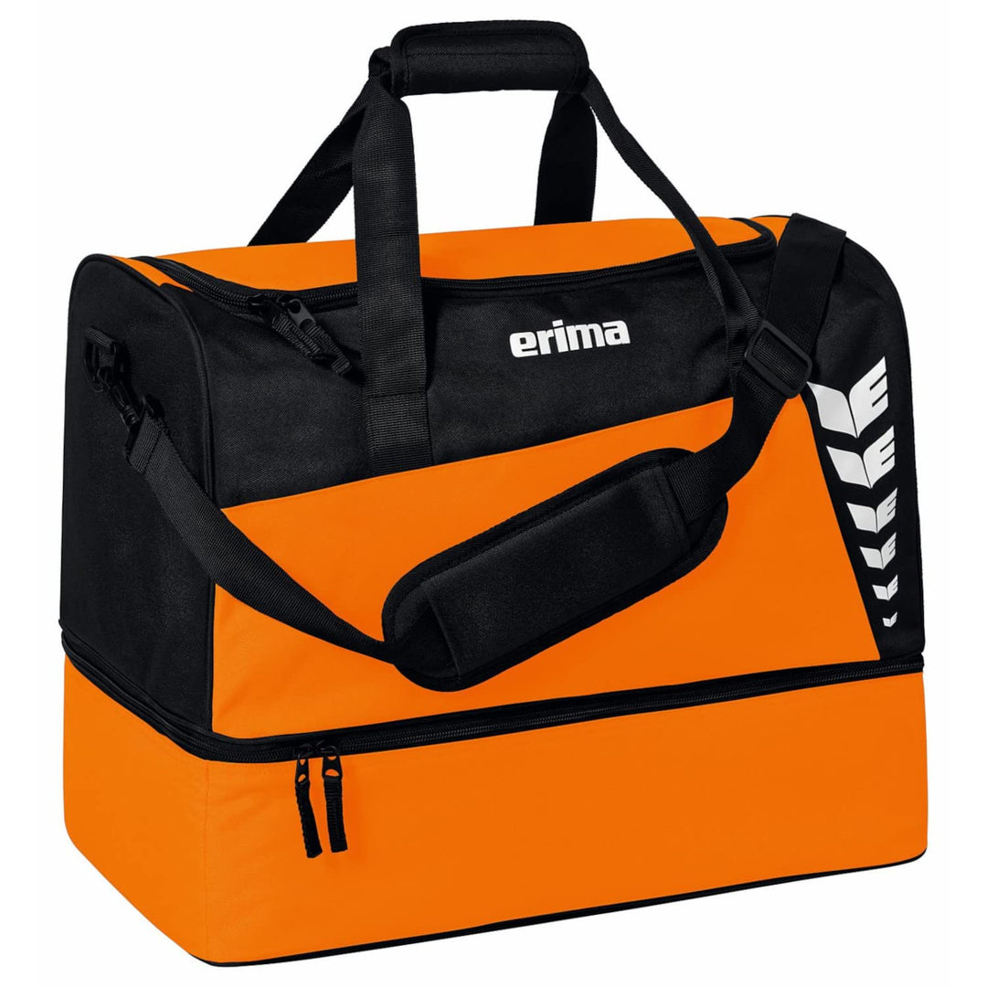 Erima Unisex Six Wings Sporttasche mit Bodenfach M Orange/Schwarz, M Orange/Schwarz