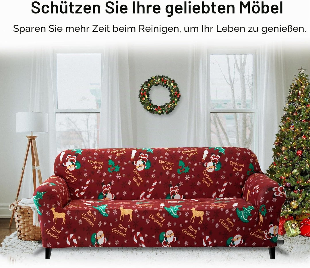 Jaotto Sofabezug 4 Sitzer Elastischer Stretch Spandex Sofa Überwürfe Sofahusse Antirutsch Waschbar S