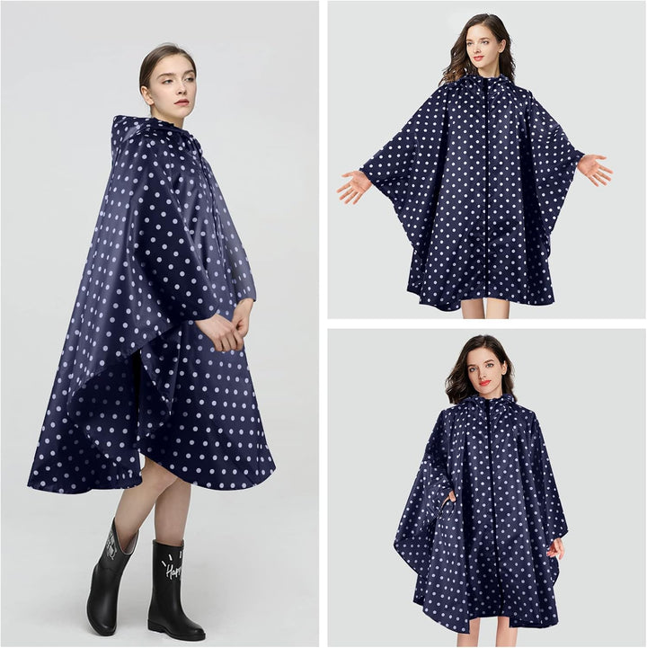 LAMA Mode Regenponcho Unisex Regenmantel Atmungsaktiv Regencape Leicht Regenjacke Regenschutzbekleid