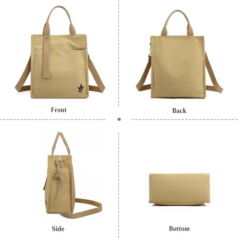 CORIOS Canvas Schultertasche Damen Handtasche Casual Umhängetasche Henkeltasche Mittlere Kapazität T