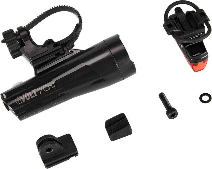CATEYE GVolt 70.1 + Rapid Micro G Beleuchtungsset Black/red 2020 Fahrradbeleuchtung Sets