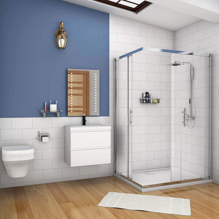 Aica Sanitär Waschtisch mit Unterschrank 60 cm Badmöbel Set mit Waschbecken Mineralguss Gäste WC Wei
