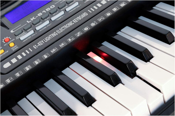 McGrey LK-6150 61 Tasten Keyboard Taschen Set - Einsteiger-Keyboard mit 61 Leuchttasten - 255 Sounds