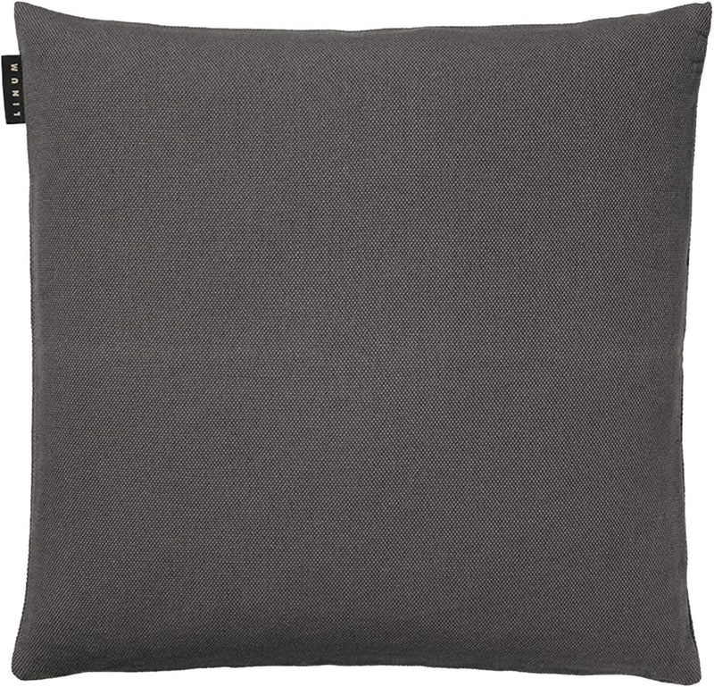 LINUM Pepper Premium Kissenhülle 40x40 cm, 100% Baumwolle, Maschinenwaschbar, Granitgrau 40 x 40 cm