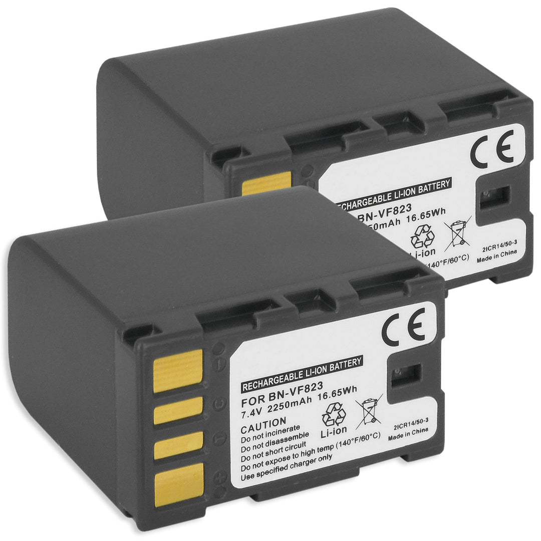 2X Akku BN-VF823 für JVC GR-D... / GZ-HD... / GZ-MG... / GZ-MS... / GY-HM100 / GS-TD1 - Siehe Kompat