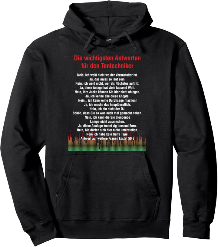 Toningenieur Tontechniker Tonmeister Tontechnik Geschenk Pullover Hoodie
