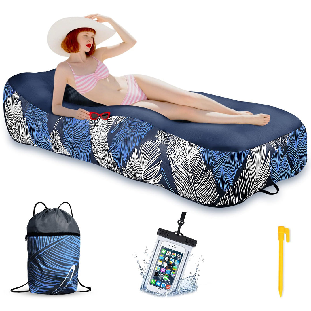 Aufblasbares Sofa - 195 x 70 cm Aufblasbare Couch Camping Sofa mit Mesh &Tragetasche Wasserdichte Ha