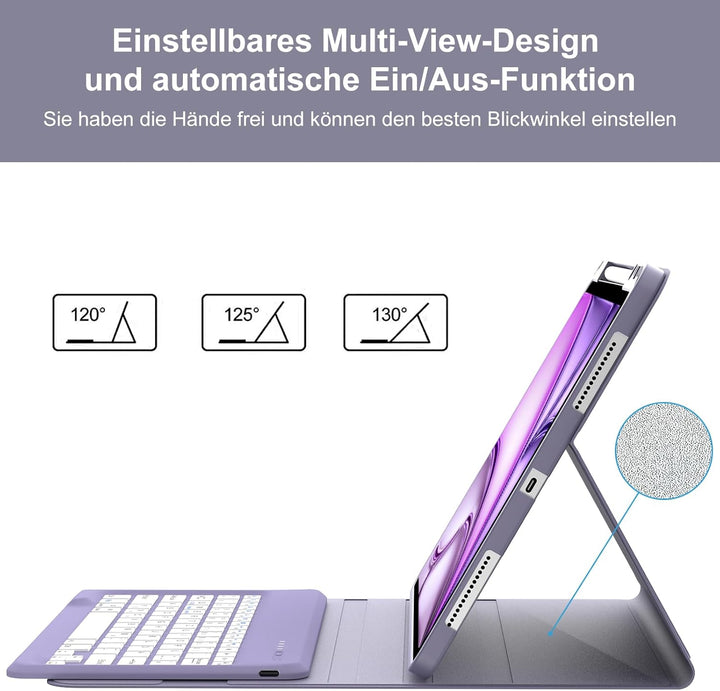 IVEOPPE Tastatur für iPad Air 13" M3 2025, Hülle mit Tastatur für iPad air 13 Zoll M3/M2, Bluetooth