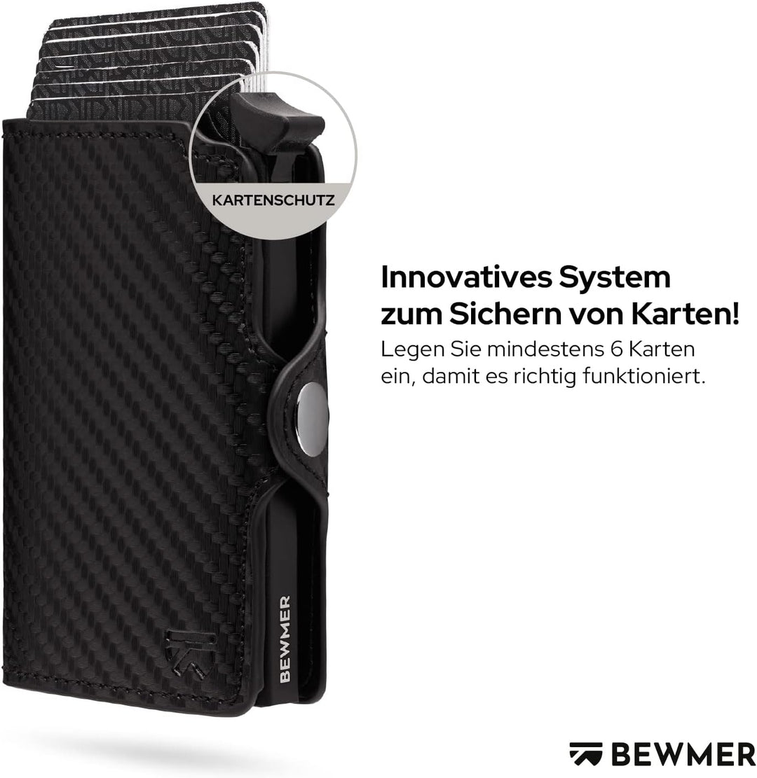 BEWMER 1 Geschütztes Kartenetui | Slim Wallet für Männer und Frauen | Kartenhalter mit RFID-Schutz u