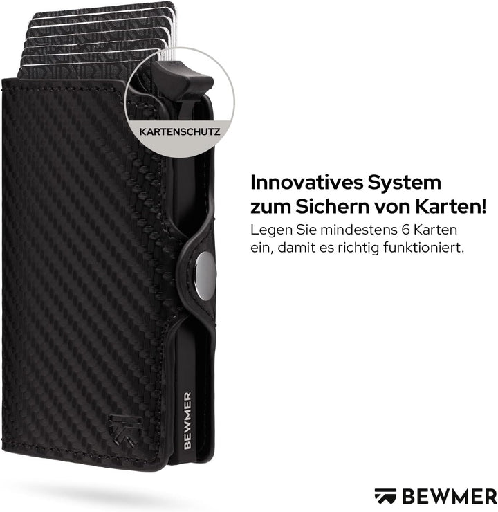 BEWMER 1 Geschütztes Kartenetui | Slim Wallet für Männer und Frauen | Kartenhalter mit RFID-Schutz u