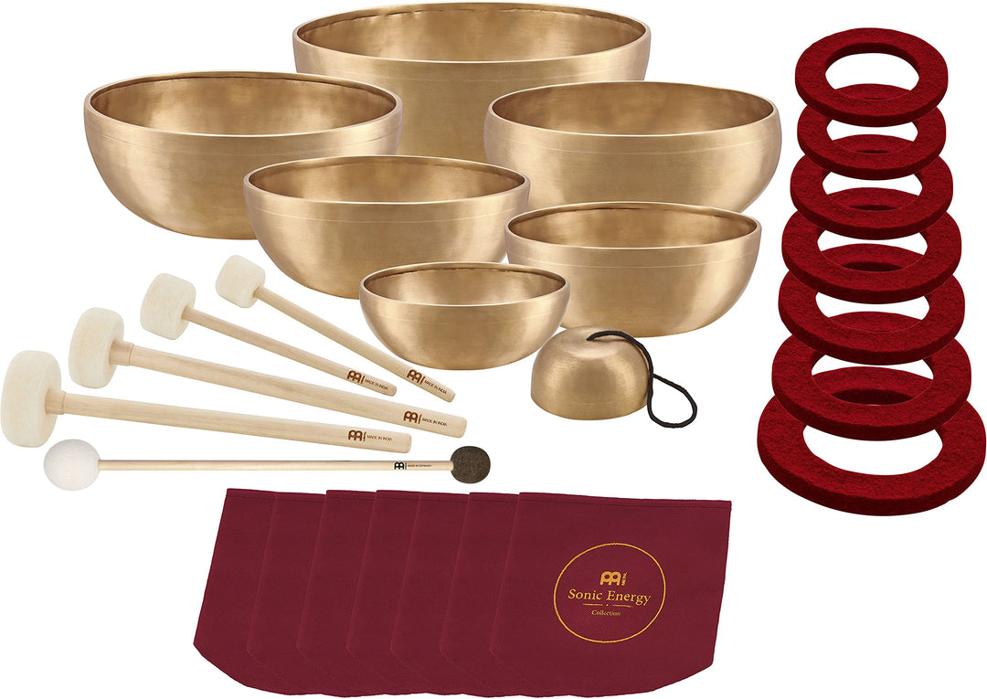 Sonic Energy Klangschalen Chakra Set – 7-teilig – Für Meditation & Klangheilung – Inkl. Hülle, Filzr