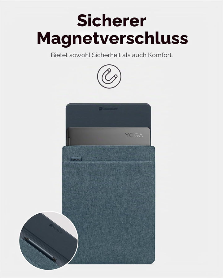 Lenovo Yoga Laptophülle|14,5 Zoll|Magnetverschluss|schlank & leicht, aus recycelten Materialien|Sepa
