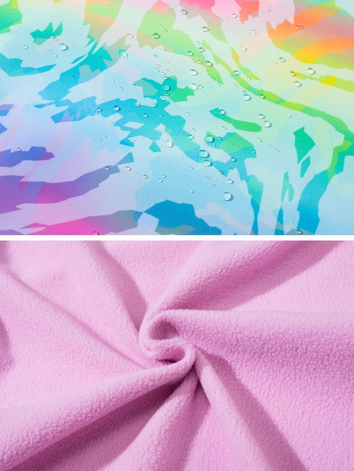 CAMLAKEE Softshelljacke Mädchen Regenjacke Kinder Wasserdicht Jacke Gradient Windjacke 120 Rosa, 120