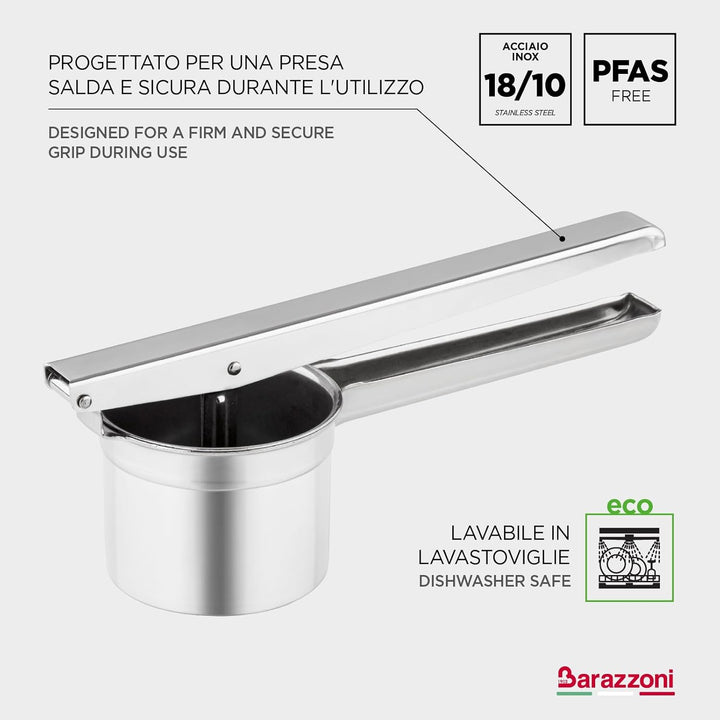 Barazzoni Passatelli, Edelstahl 18/10, Ø 8,5 cm, H 10 cm, Made in Italy, Metall Läufer, Läufer