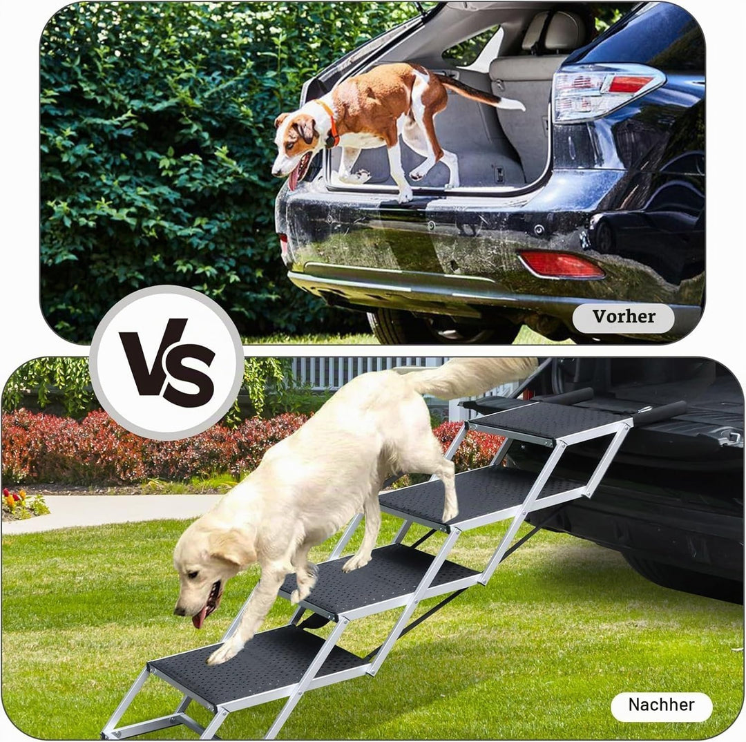 Hundetreppe Auto, Hunderampe Auto klappbar, Einstiegshilfe Hund Auto für alle Fahrzeuge nutzbar, Höh