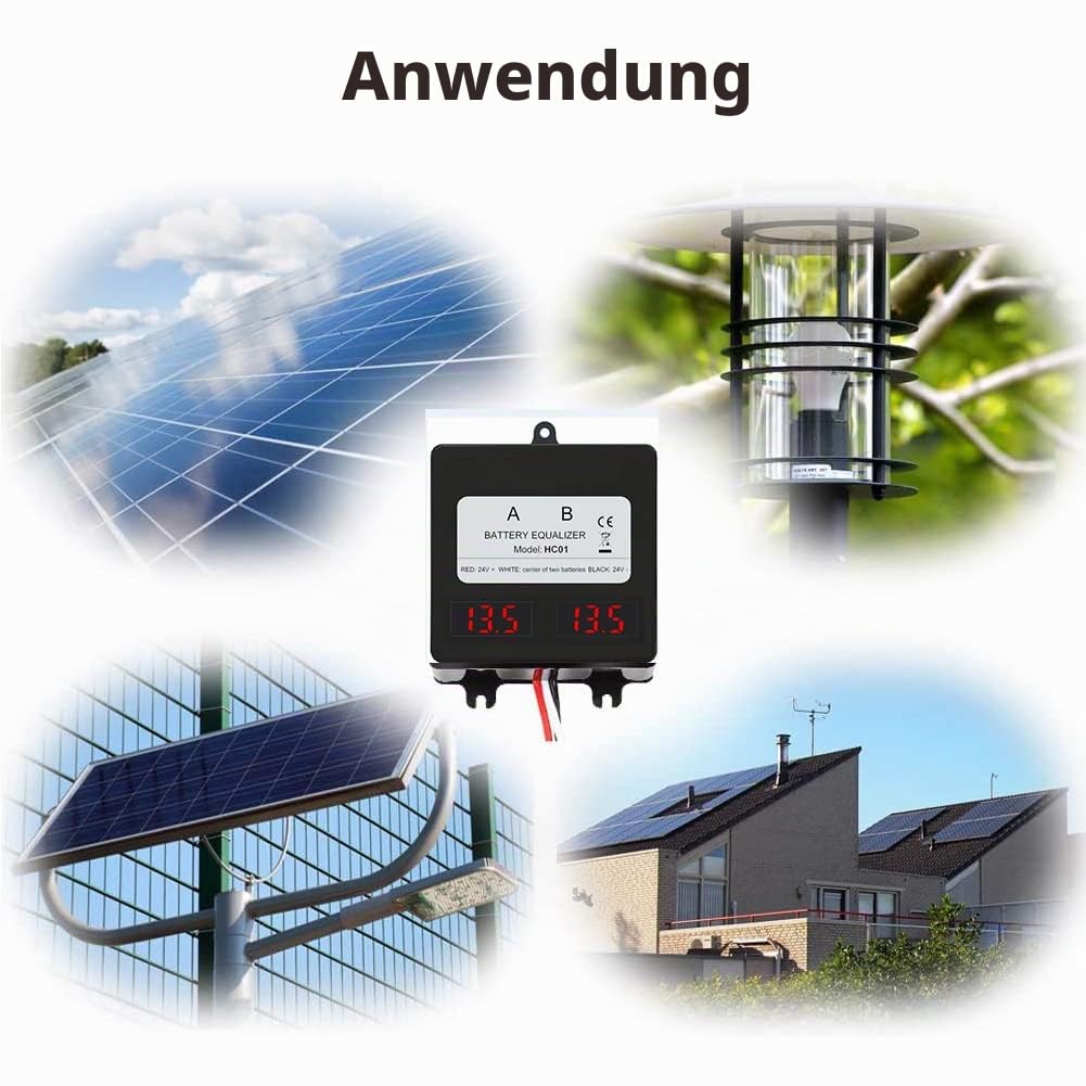 SolaMr 24V Batterie-Equalizer 2x12V Batterie Ausgleicher Battery Balancer Equalizer für Gel/Hochwass
