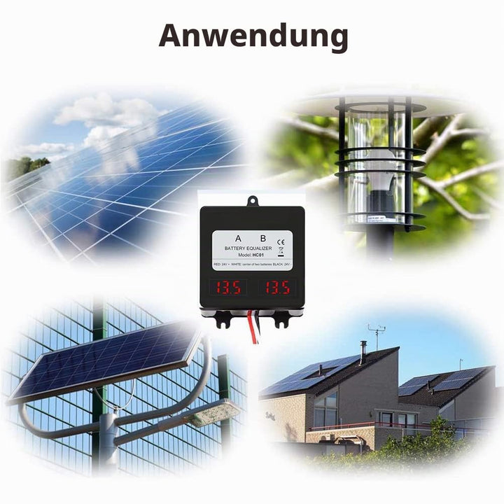 SolaMr 24V Batterie-Equalizer 2x12V Batterie Ausgleicher Battery Balancer Equalizer für Gel/Hochwass