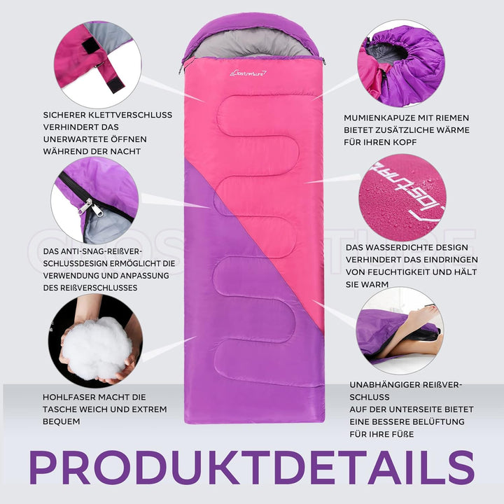 Clostnature Leichter Schlafsack für Camping – Outdoor Lässiger Deckenschlafsäcke mit Kleines Packmas