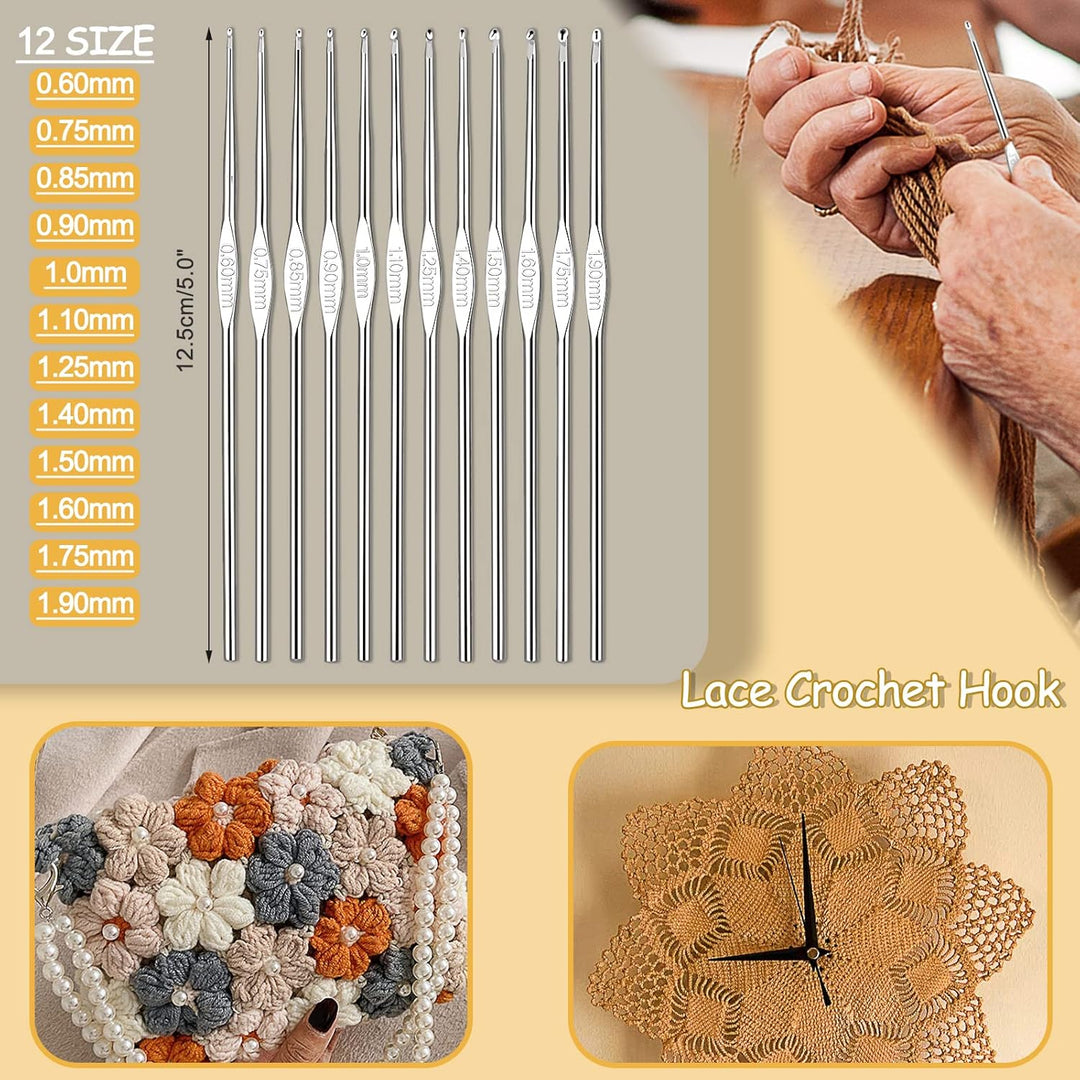 Coopay Häkelset für Anfänger Erwachsene, 58 Stück Häkelnadel Set Inklusive TPR Griff Häkelnadeln, Sp