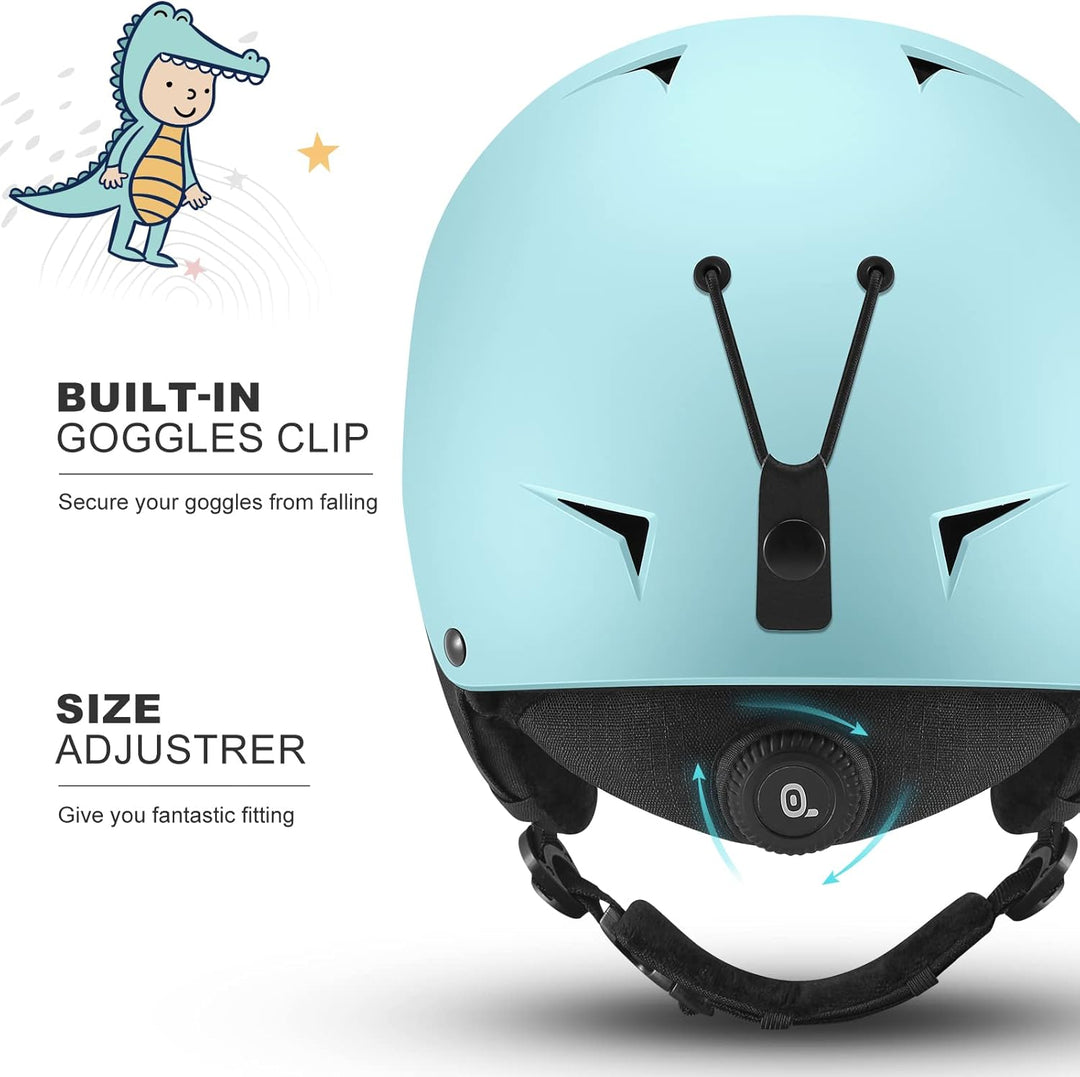 Odoland Kinder Skihelm und Skibrille Set, Snowboardhelm für Jungen und Mädchen, Verstellbar Schneehe
