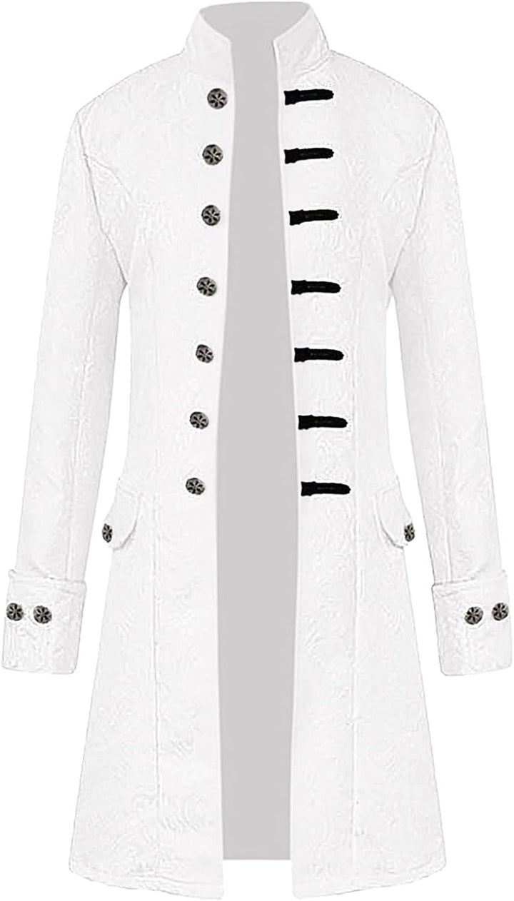 Viktorianische Steampunk Jacke für Herren Vintage Gothic Piraten Slim Fit Frack Wikinger Renaissance