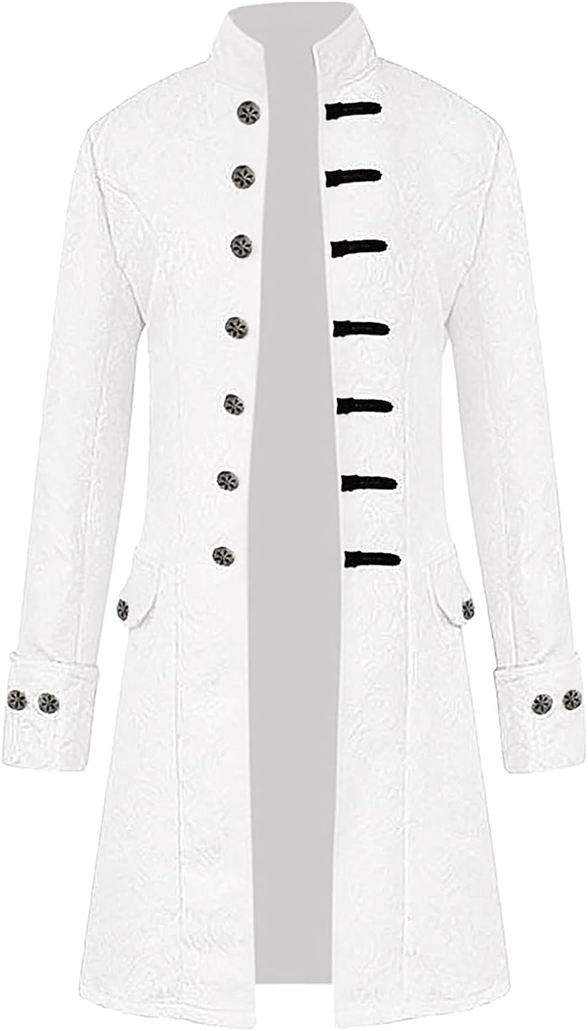 Viktorianische Steampunk Jacke für Herren Vintage Gothic Piraten Slim Fit Frack Wikinger Renaissance