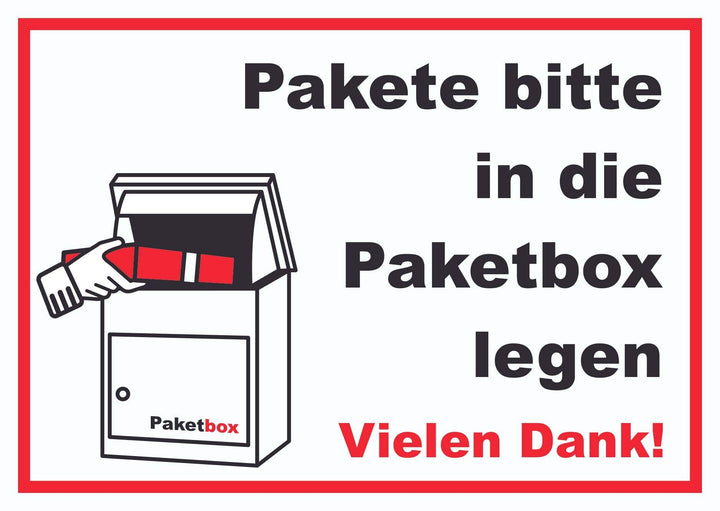 Pakete Paketbox Schild A2 (420x594mm)