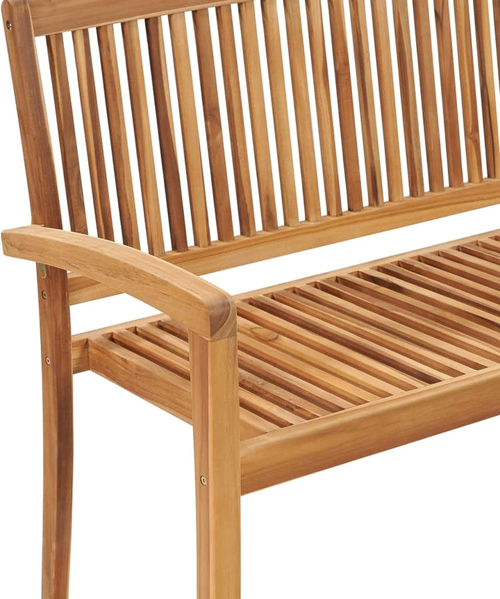 Tidyard Teak Massiv Gartenbank mit Auflage Stapelbar Holzbank Sitzbank Parkbank Terrassenbank Bank G