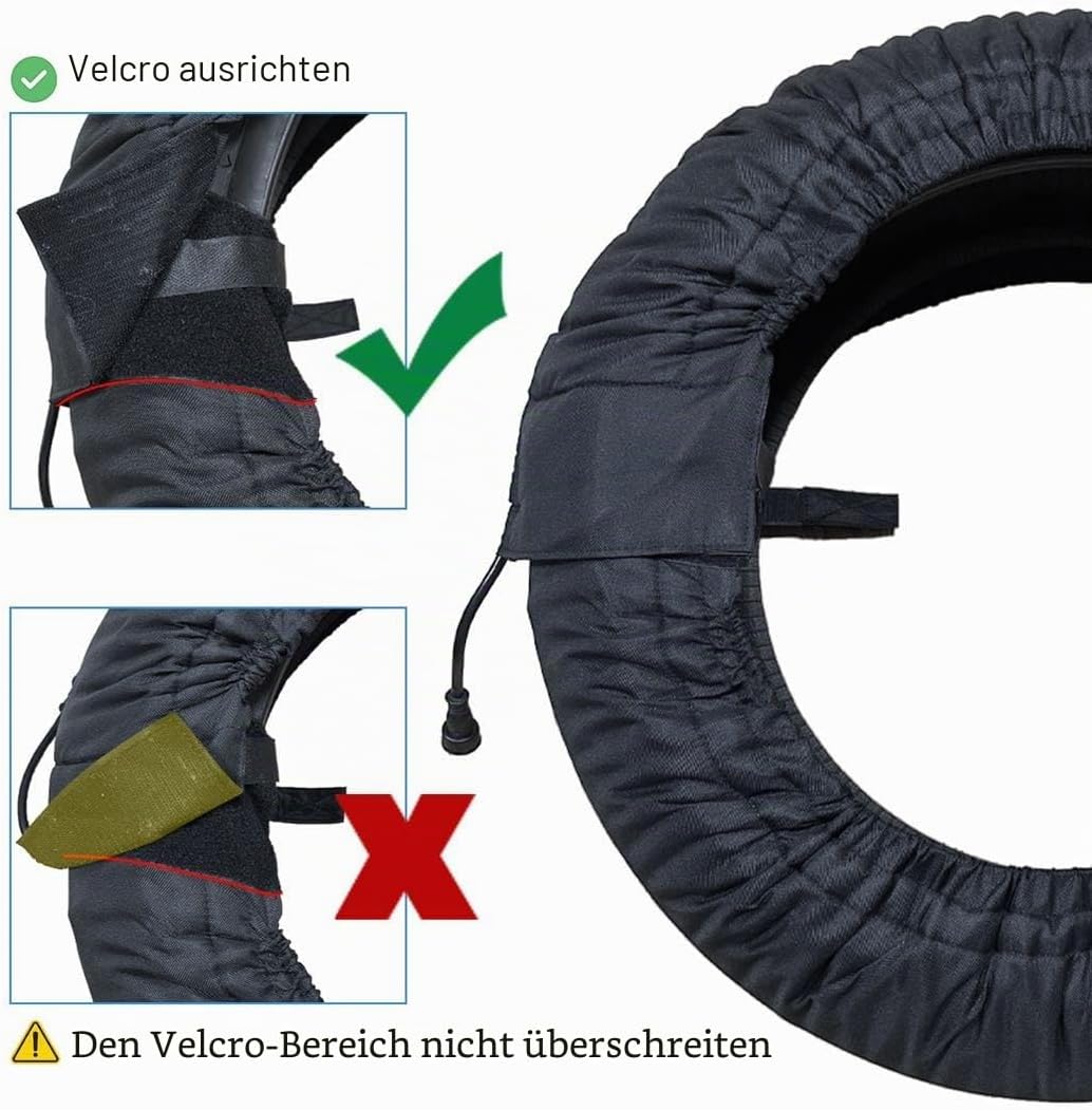 Reifenwärmer für Motorräder 120/180-200 R17 bis 80 Grad