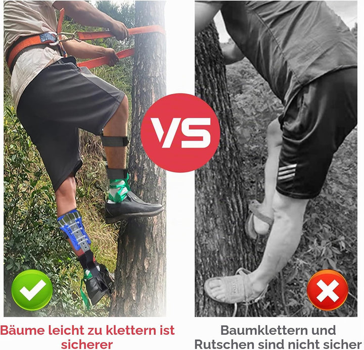 Hlieeosfcn Baumklettern Ausrüstung Set,Höhen Verstellbar Tree Climbing Spike, Halteseil Steigeisen K