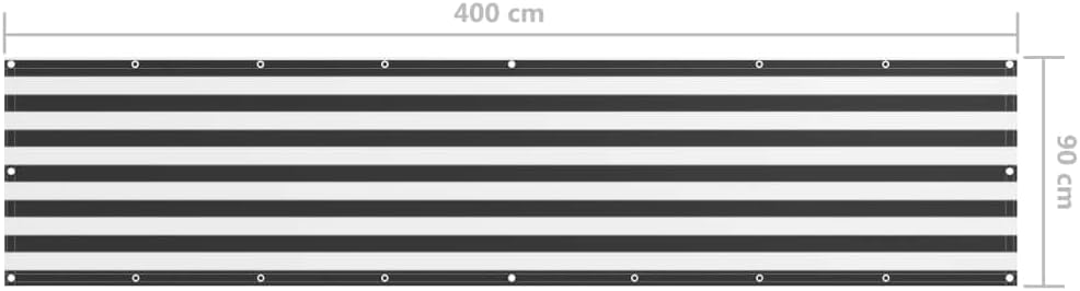 WIFESE Balkon Sichtschutz Terrasse 90x400 cm Balkonbespannung UV-Schutz mit Ösen Balkonsichtschutz B