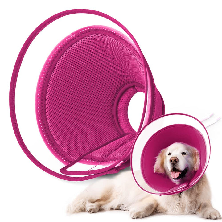 Halskrause Hund Leckschutz, Weich Schutzhalsband Kegelhalsbänder Verstellbar Genesungshalsband, Atmu