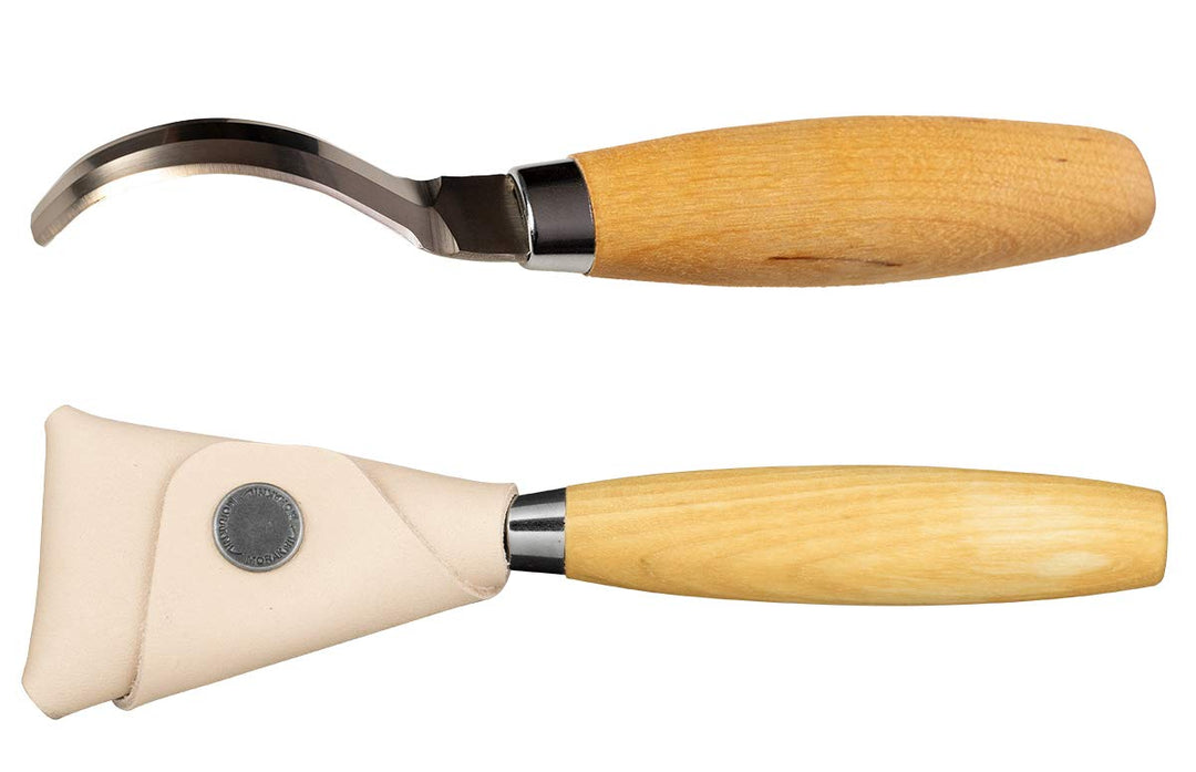 Morakniv Hook Knife 163 |13387| Schälmesser, Edelstahl, Schnitzmesser, Griff: Birken Holz, scharfes