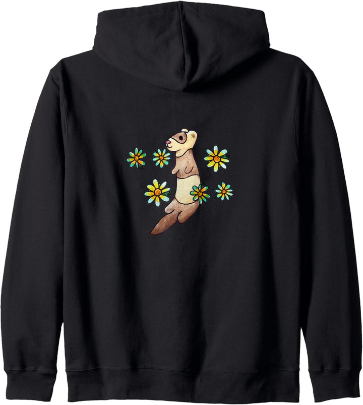 Ferret Frettchen humor Ferret Floral Ferrets Art Kapuzenjacke
