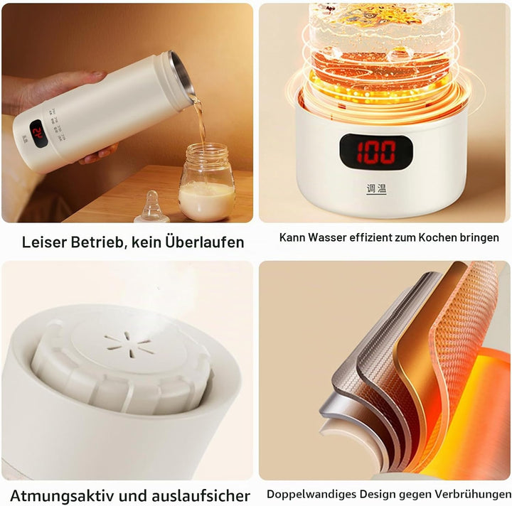 Reise Wasserkocher Klein, Reisewasserkocher Klein, Auto Wasserkocher, 400ml Mini Tragbarer Elektrisc