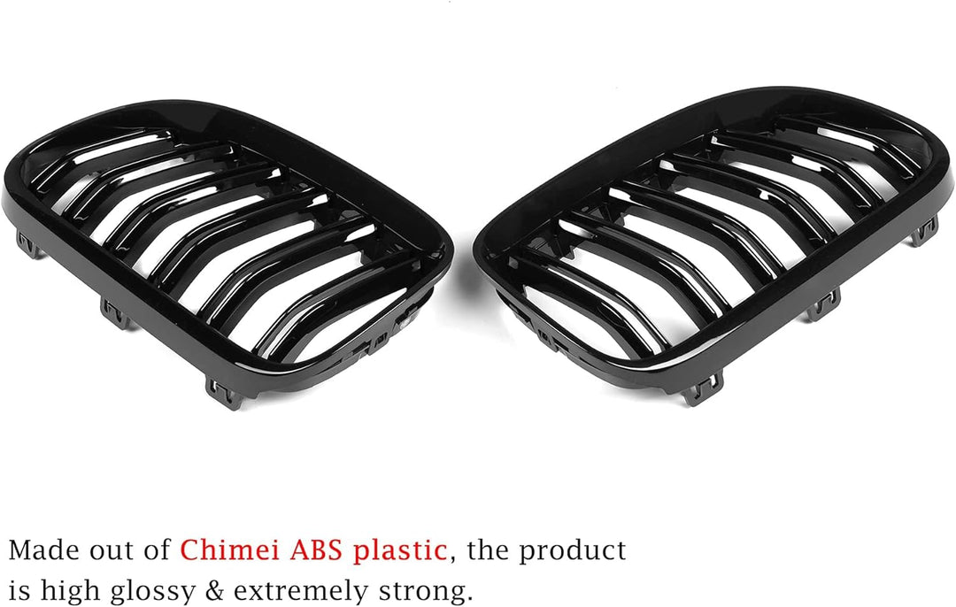 YIUBCZOQI E92 E93 Schwarze Nieren für BMW 3er E92 E93 LCI Coupe Grill Schwarz Doppelsteg Nieren 3er