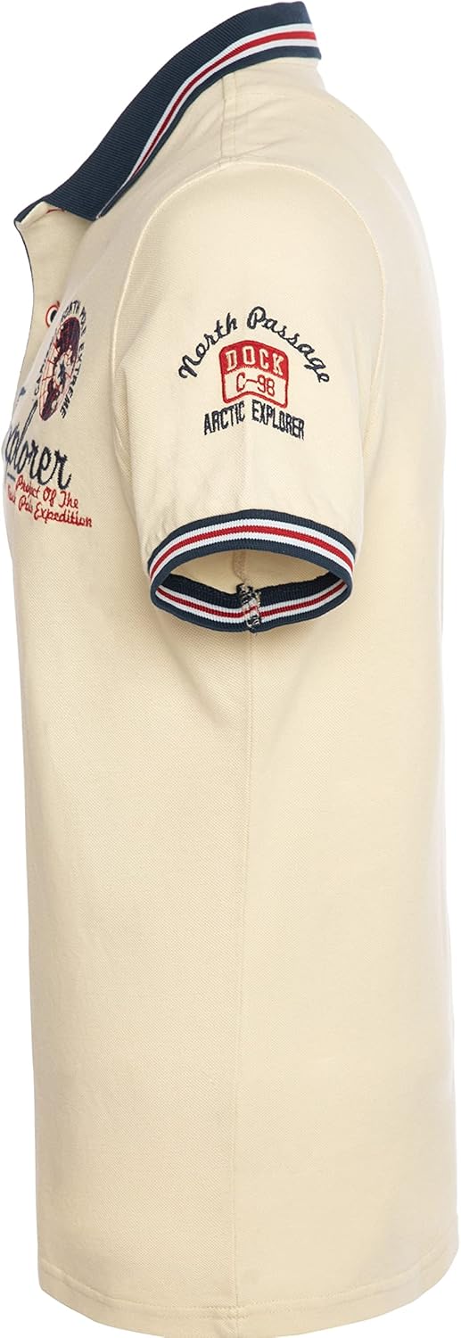 Carisma Casual Herren Poloshirt Kurzarm T-Shirt Regular Fit mit Hochwertigen Stickerei 4634 M Beige,