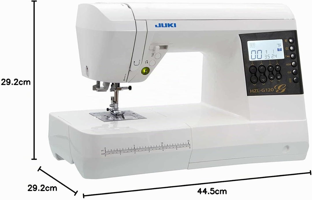 JUKI HZL-G120 Elektronische Nähmaschine, Metall, Weiss, 44,5 x 22,3 x 29,2 cm