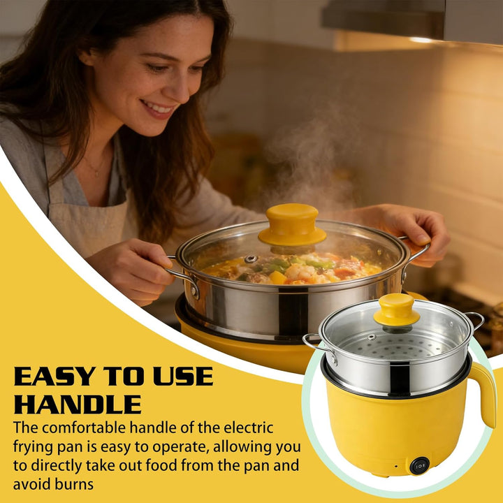 Elektrischer Hot Pot, 1,3l Elektrischer Kochtopf, 600w 220v Hot Pot Ramen Cooker Mit Dampfgarer Aus