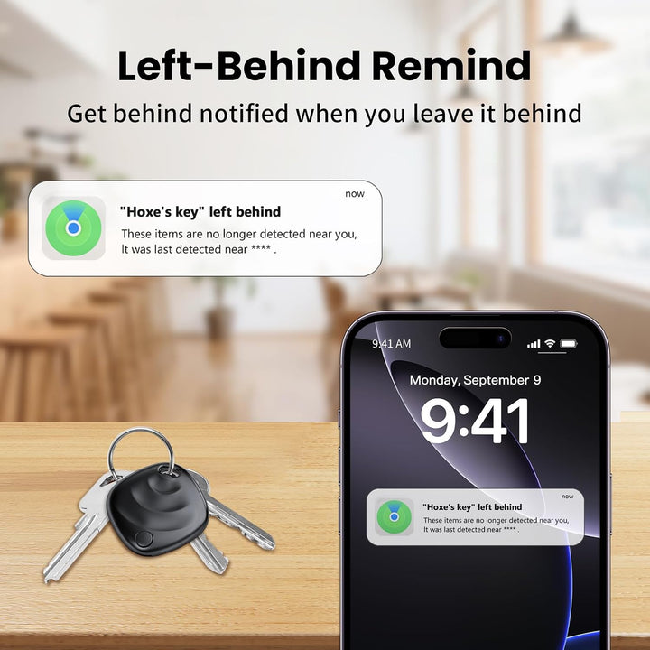 Hoxe Tracker Tags-4er Pack (nur iOS), Schlüsselfinder für Gepäck, Koffer | [MFi-Zertifiziert] Blueto