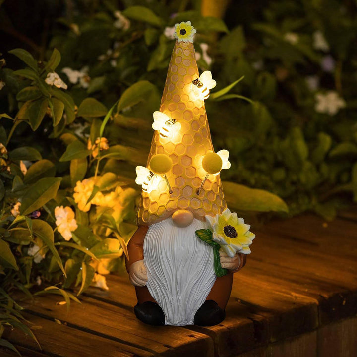pearlstar Solar Gartenzwerge für aussen, Gartenfiguren für draussen wetterfest, Solar Figuren für au